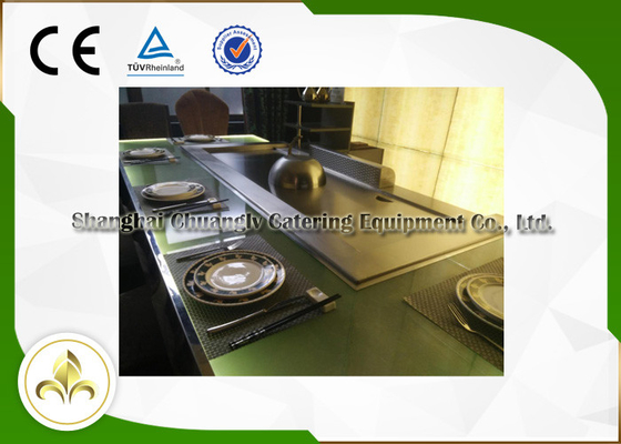 kaufen Grüner heller Glas-Grill Teppanyaki Hibachi, Stahlrahmen-Gas-flacher Spitzengrill online manufacture