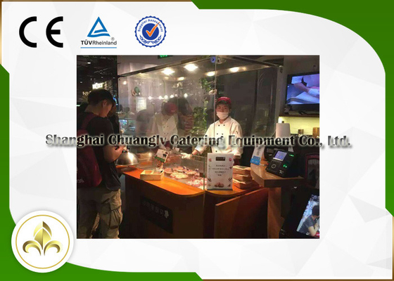 kaufen Nahrungsmittelpiazza/Buffet-Auto bewegliche Teppanyaki-Grill-Tabelle elektrisches Hibachi Cooktop online manufacture