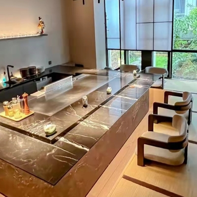 kaufen Heller, rechteckiger, halbrunder, ovaler Teppanyaki-Grilltisch, 6-12 Sitzplätze, Hibachi-Tisch online manufacture