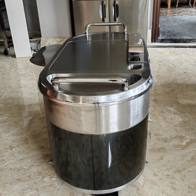 kaufen TO14 Edelstahl mobile Teppanyaki Grill Tisch Gas nach unten Abgas-Upgrade online manufacture