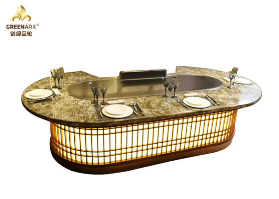 Qualität  Indoor Commercial Griddle Plate Built In Hibachi Grill Oval Shape For Beef Mutton Chicken Fabrik