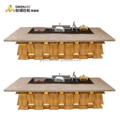 kaufen Fan Shape Commercial Electric Hibachi Cooktop Teppanyaki Grill Table with 450*400mm Cook Area and ISO 9001-2008 Certification Online-Herstellung