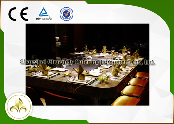 10-Sitze- Rechteck elektrisch/Induktion Teppanyaki-Grill-Tabelle mit Belüftung/Beschleuniger