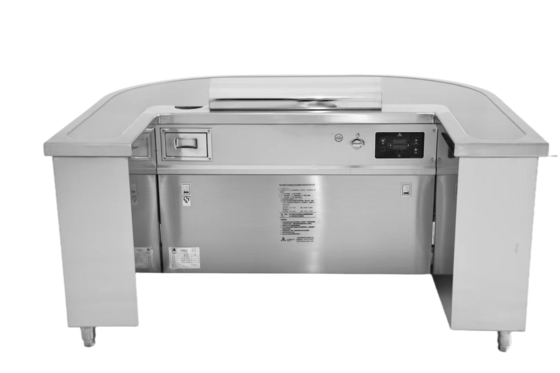 Fume Down Exhaust 10/12 Sitze gewölbter gewölbter elektrischer Rohr-Teppanyaki-Grilltisch