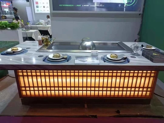 Kommerzielle legierter Stahl Teppanyaki-Grill-Tabelle mit elektrostatischem Dampf-Reinigungsapparat