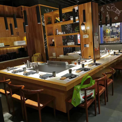 Elektromagnetisches Rechteck Teppanyaki Grill Tisch 7 - 10 Sitzplätze