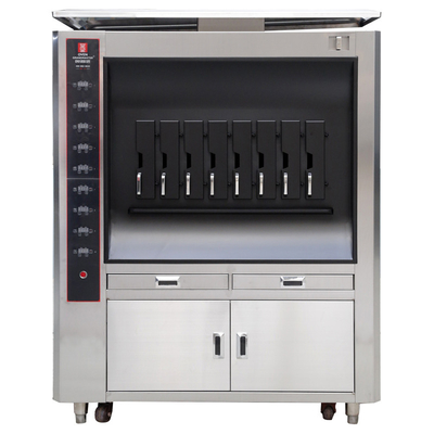Grillender Raum-zeitsparender Arbeitsrettungs-Standardfisch-Grill der Edelstahl-elektrisches einlagiges Grill-Maschinen-sechs