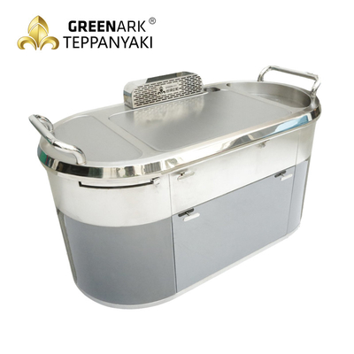 Rauchloser Edelstahl GRILL Grill ovale Teppanyaki-Platte