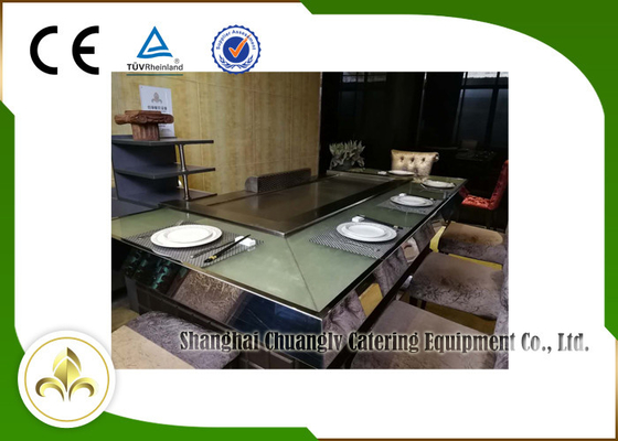 9 Sitz-elektrischer Heizungs-Front Air Supply Teppanyaki Table-Grill, Innen-Teppanyaki-Grill