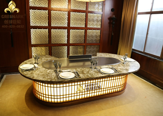 Japanische Art-Oval formen rostfreier Grill-versorgende Ausrüstung Stell Teppanyaki