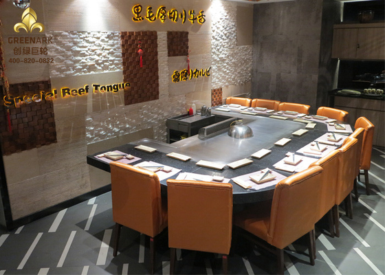 Bogen formen elektromagnetische Teppanyaki-Grill-Dampf-Reinigungsapparat Hibachi-Tabelle