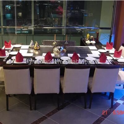 Rechteckiger Teppanyaki-Grill für Kochfeld, japanischer Hibachi-Tisch mit Belüftungssystem