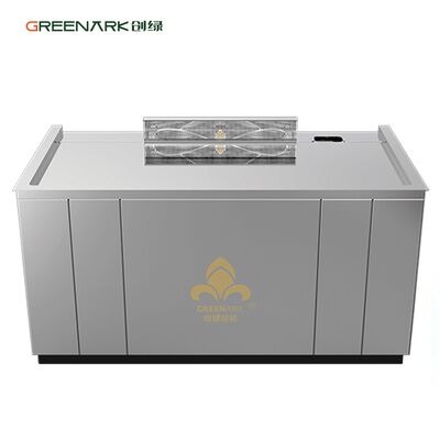 Gebraucht 20 mm dickes Teppanyaki Grilltisch aus Lebensmittelstahl mit 8000W Strom und dreifachem Luftstromsystem